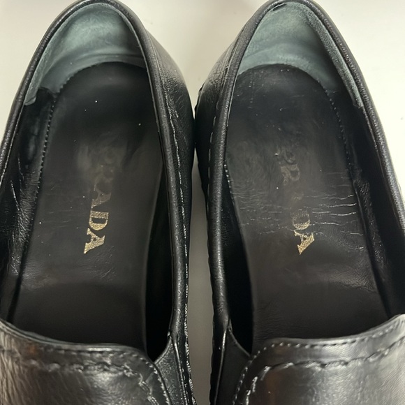 Prada Leather Espadrilles Black Round Toe Women’s Size 7.5 - Picture 5 of 16